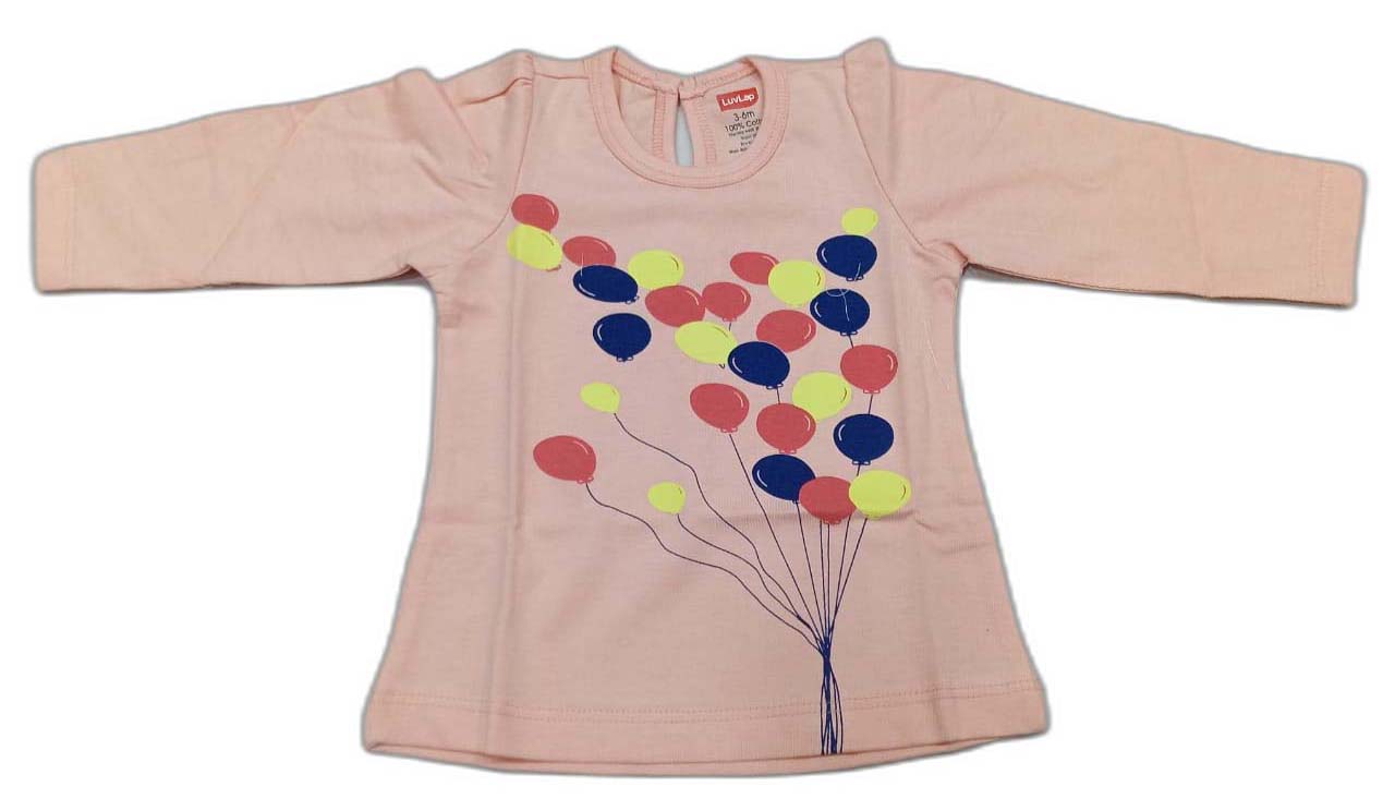 Lovlap Girl Full Sleeves Baloon Print Suit - Pink