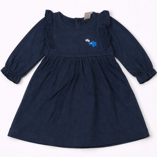 Zero Full Sleeves Frock - Blue