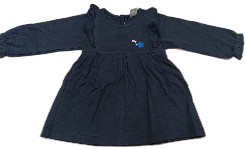 Zero Full Sleeves Frock - Blue