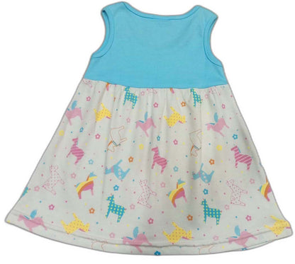 Baby Girls Unicorn Print A-Line Dress - Blue
