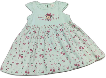 Baby Girls Floral Print A-Line Dress - Green