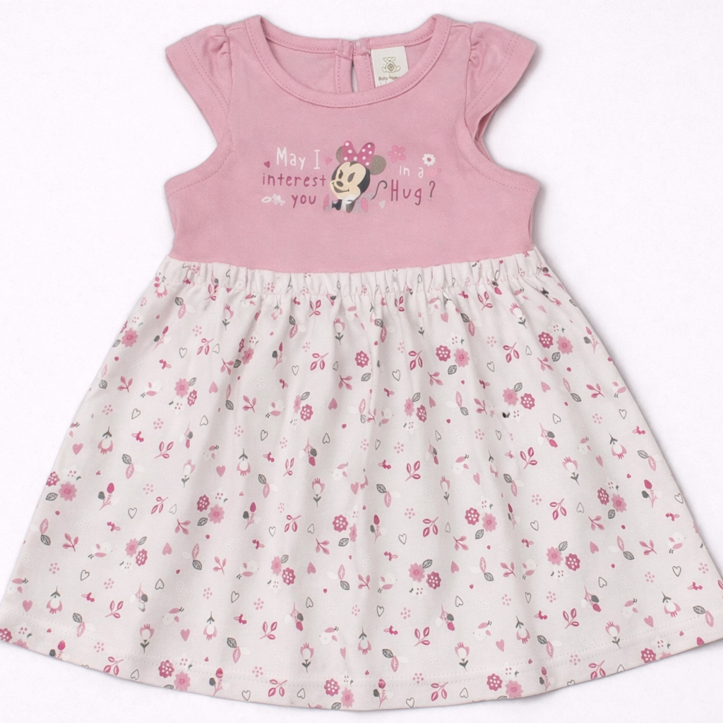 Baby Girls Floral Print A-Line Dress - Pink