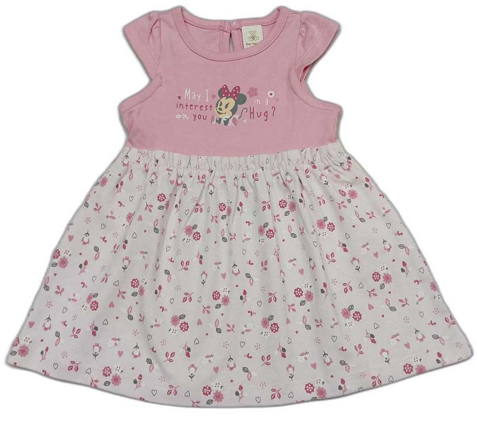 Baby Girls Floral Print A-Line Dress - Pink