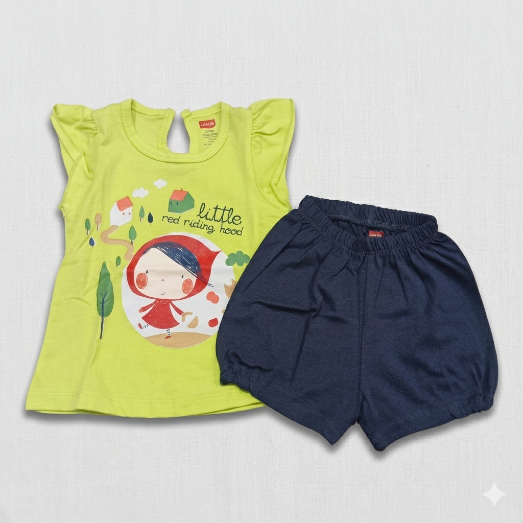 Luvlap Baby Girls Printed Top & Shorts Set Cotton Casual Summer Outfit - Cutypi