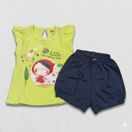 Luvlap Baby Girls Printed Top & Shorts Set Cotton Casual Summer Outfit - Cutypi