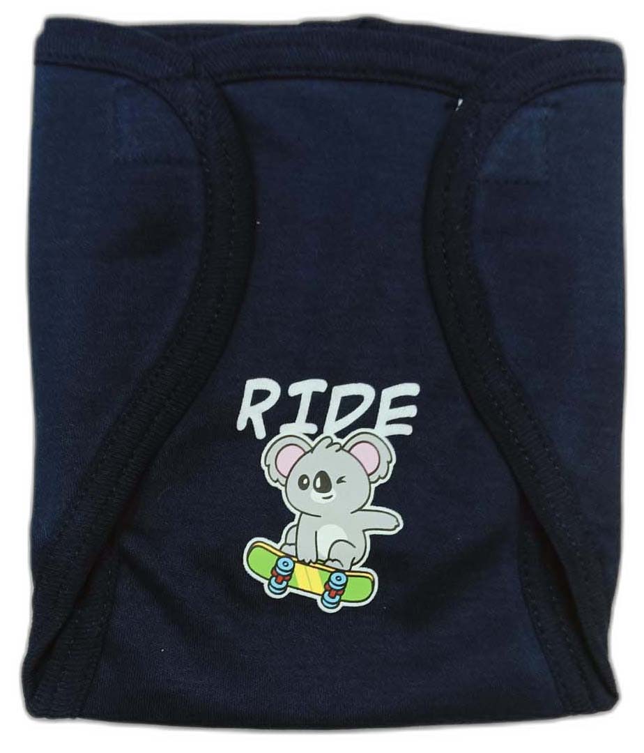 Cucumber New Born Baby Front Open Top with Bib and Nappy - Blue