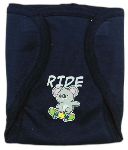 Cucumber New Born Baby Front Open Top with Bib and Nappy - Blue