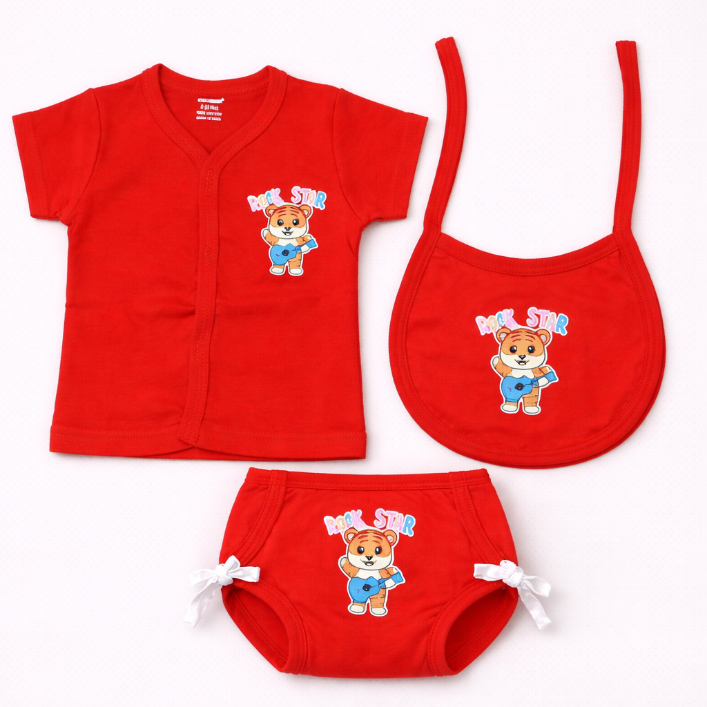 Cucumber Baby Ready to Go Bear Printed Clothing & Bib Set - Cutypi
