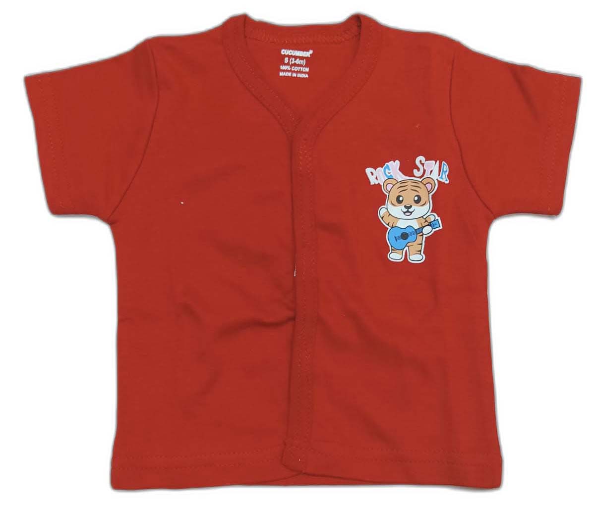 Cucumber New Born Baby Front Open Top with Bib and Nappy - Maroon