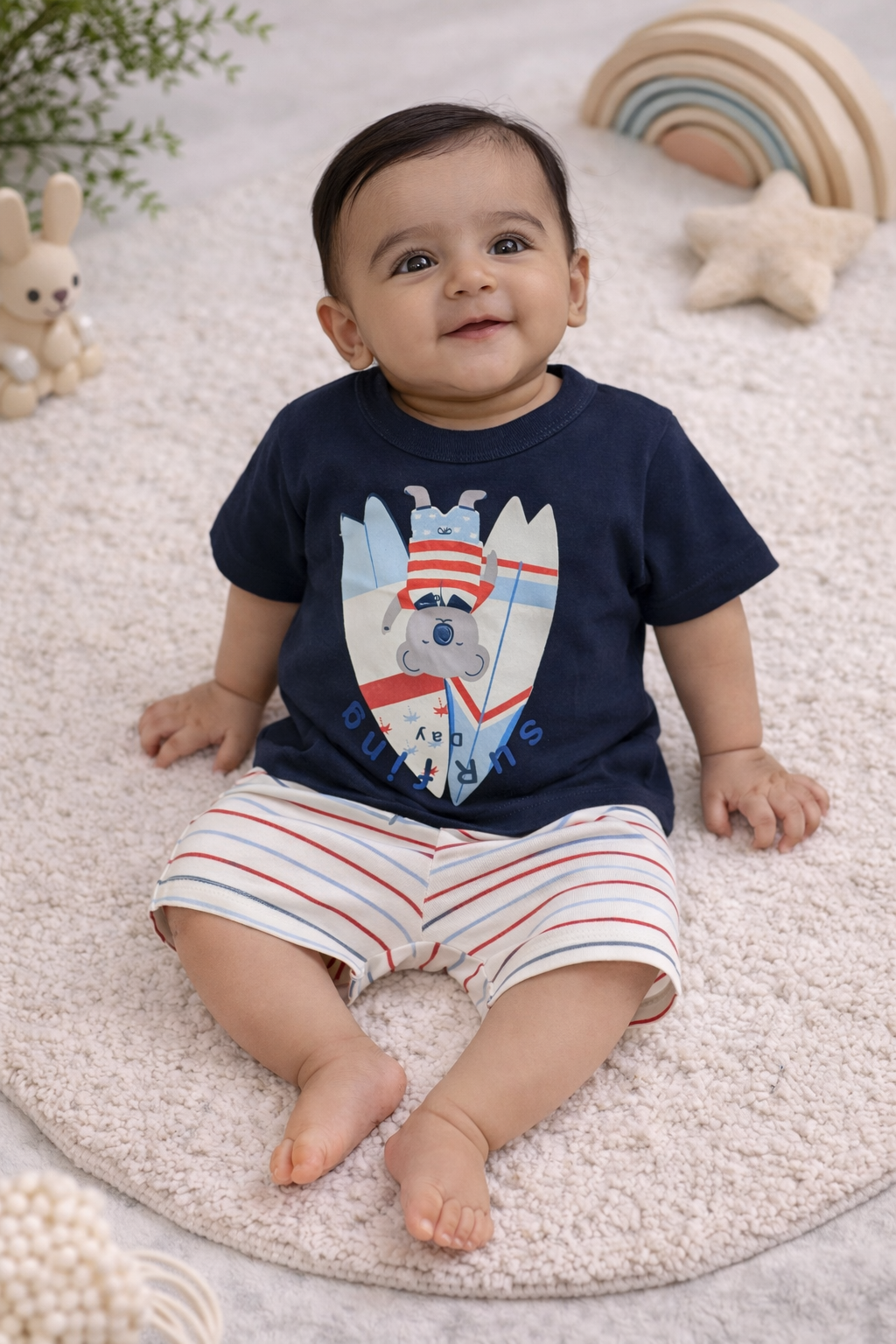 Zero Baby Boys Car Print T-Shirt & Shorts Set Cotton Sports Outfit  - Cutypi