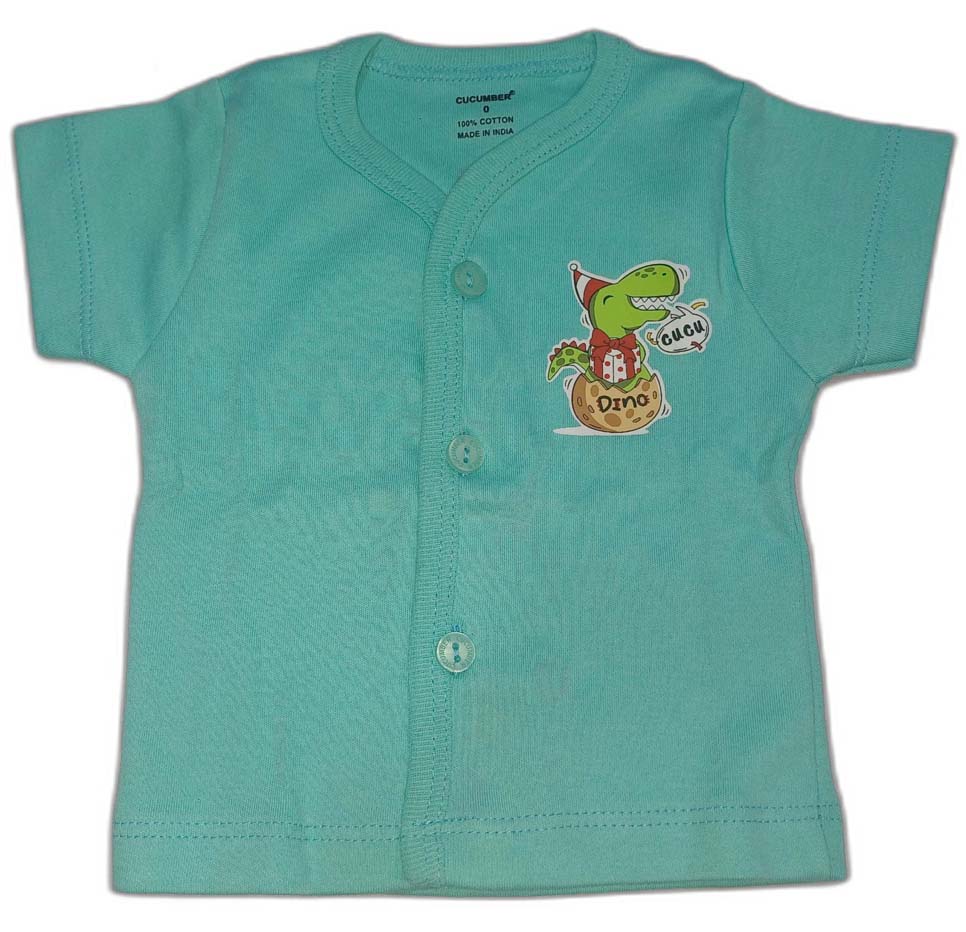 Cucumber New Born Baby Front Open Top - Pack of 3
