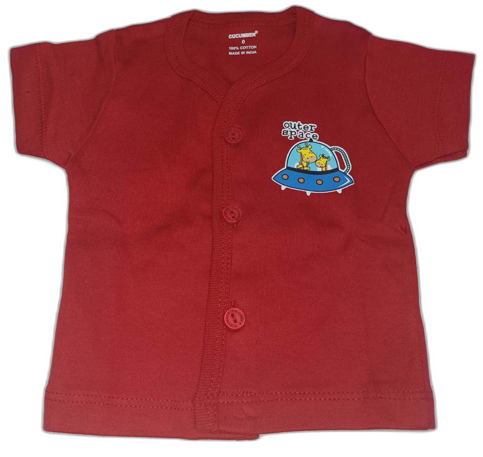 Cucumber New Born Baby Front Open Top - Pack of 3