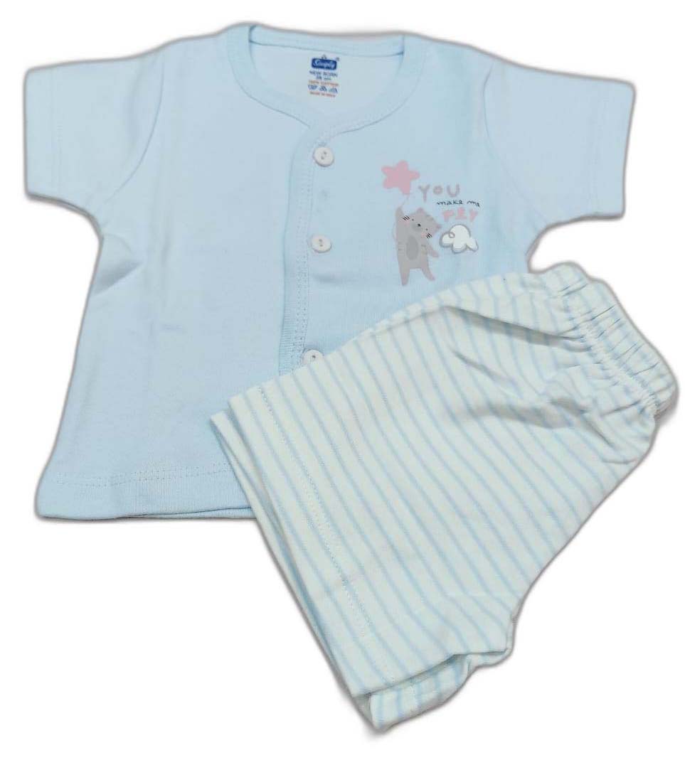 Simply New Born Baby Front Open Suit - Light Blue