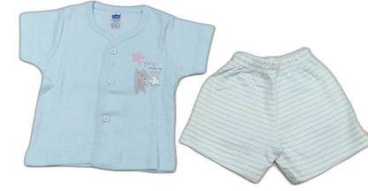 Simply New Born Baby Front Open Suit - Light Blue