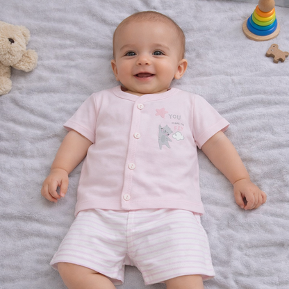 Simply Simply New Born Baby Front Open Suit - Light Pink - Cutypi