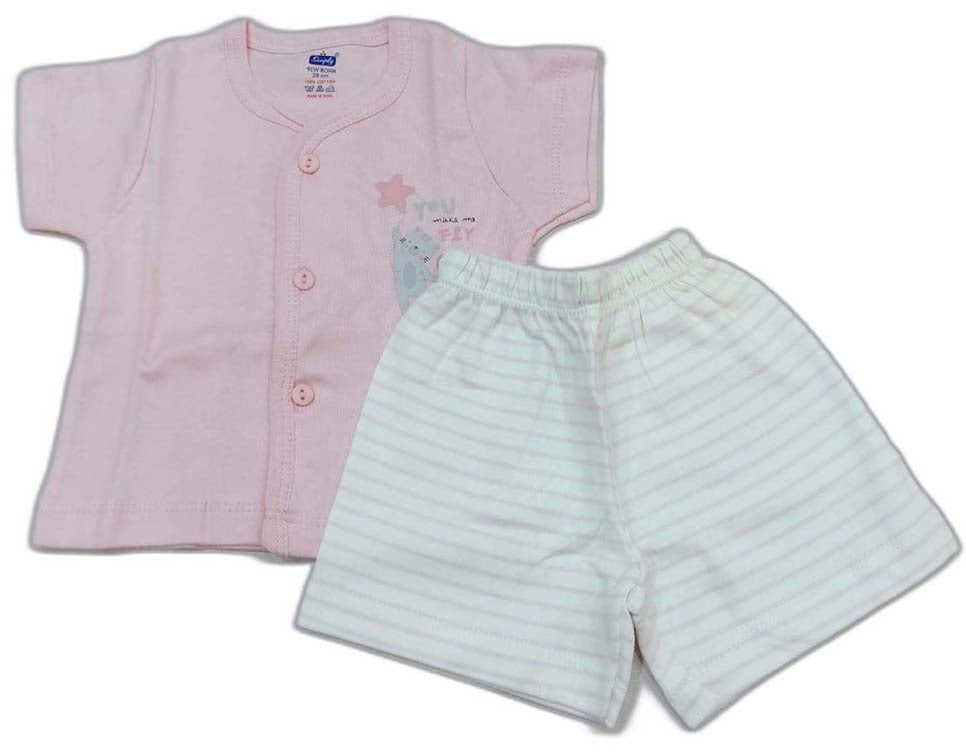 Simply New Born Baby Front Open Suit - Pink