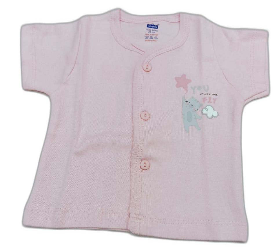 Simply New Born Baby Front Open Suit - Pink