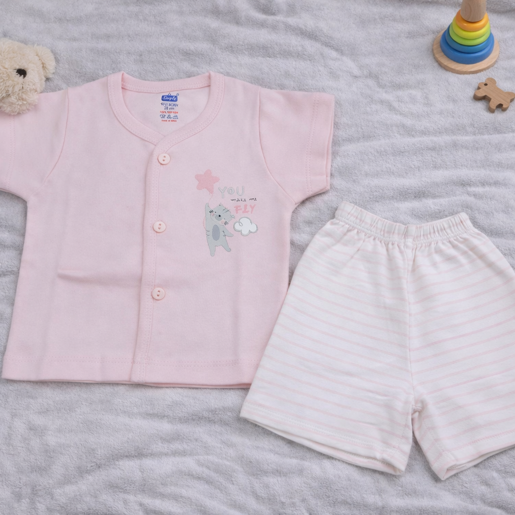 Simply Simply New Born Baby Front Open Suit - Pink - Cutypi