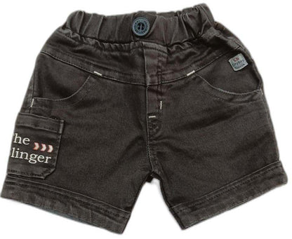 Half Sleeves Shirt & Denim Short Set With Text Printed Inner T-Shirt