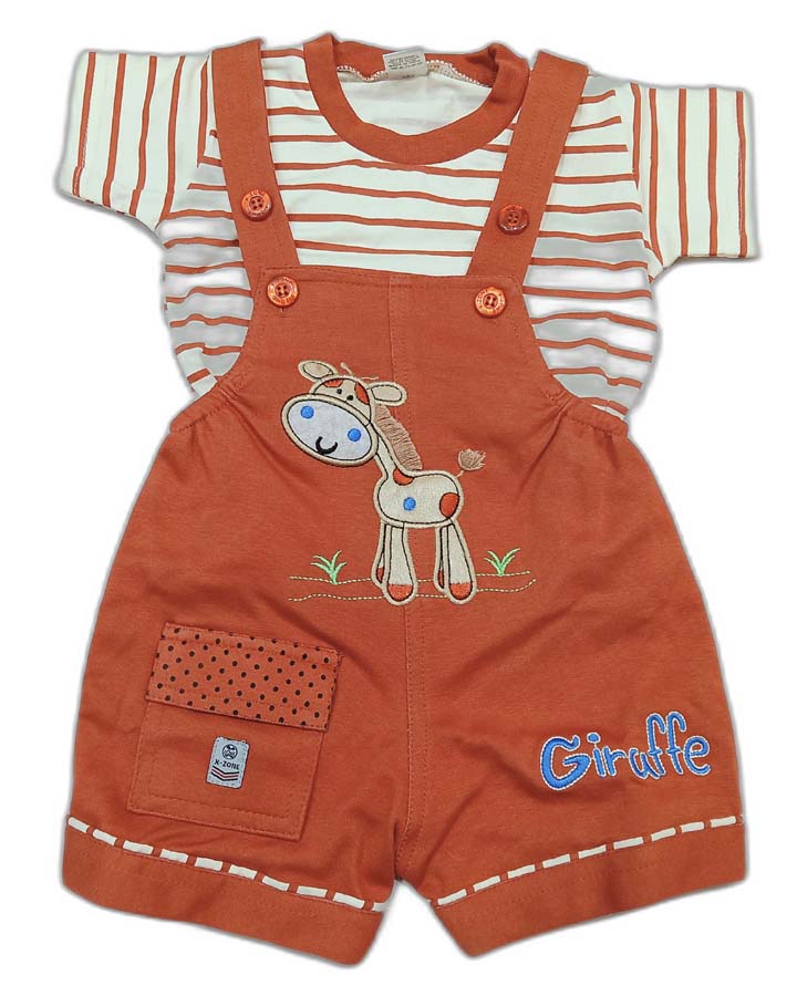 Girrafe Printed Suspender-Style Jump Suit