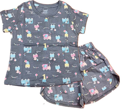 Kids T-Shirt | Top Hot Pant set for Girls - Grey