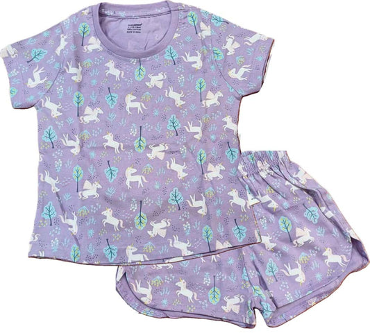 Kids T-Shirt | Top Hot Pant set for Girls - Purple