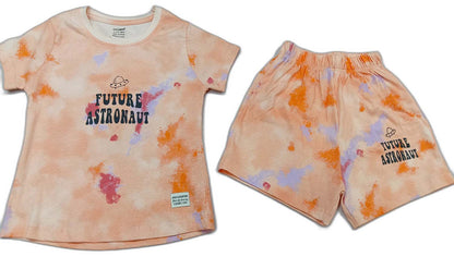 Cucumber Girls Half Sleeves Multicolor Austronaut Printed Suit