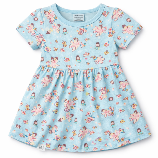 Cucumber Baby Girl Cotton A-Line Dress Printed Casual Summer Frock for Kids - Cutypi