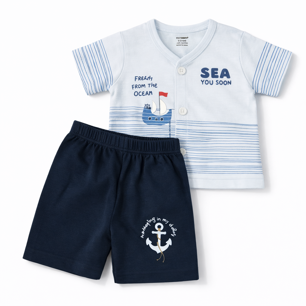 Baby “Ocean Theam” Cotton T-Shirt with Shorts Set