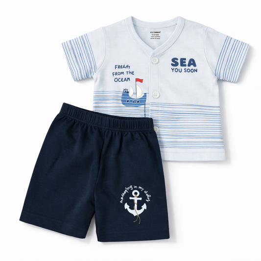 Baby “Ocean Theam” Cotton T-Shirt with Shorts Set