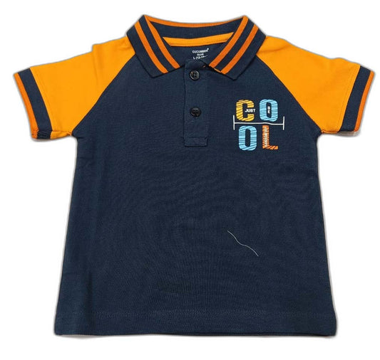 Cucumber Baby Boys Varsity Polo Collar T-Shirt Half Sleeve Cotton - Cutypi
