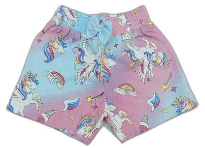 Infant Unicorn printed Top with short - Sky Blue