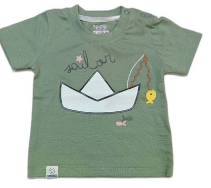 Infant Sailor printed Top with short - Green