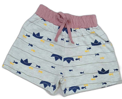 Infant Sailor printed Top with short - Pink