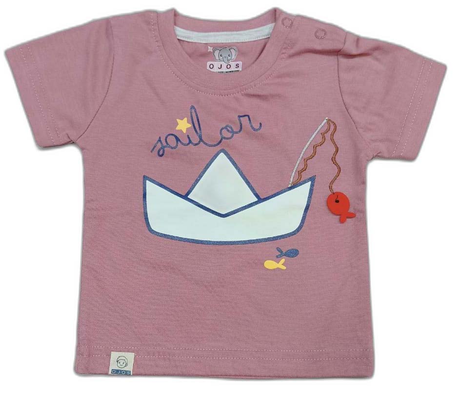 Infant Sailor printed Top with short - Pink