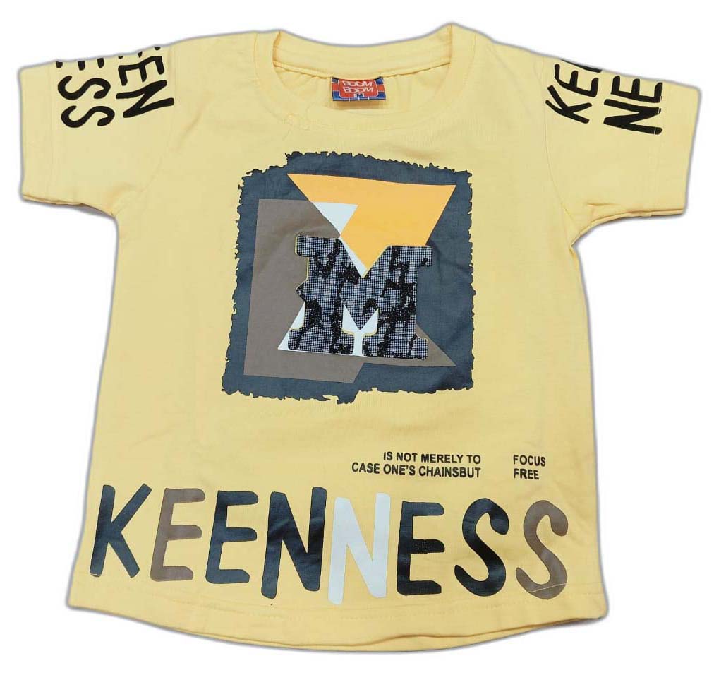 Boys Keenness Printed T-Shirt and Denim Shorts Set for Kids