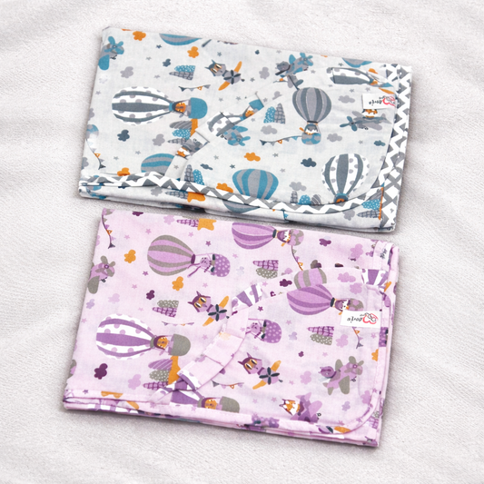 Baby Cotton Cloth Soft Breathable Cartoon Print Multiuse Baby Wrap Sheet Set ƒ?? Cutypi
