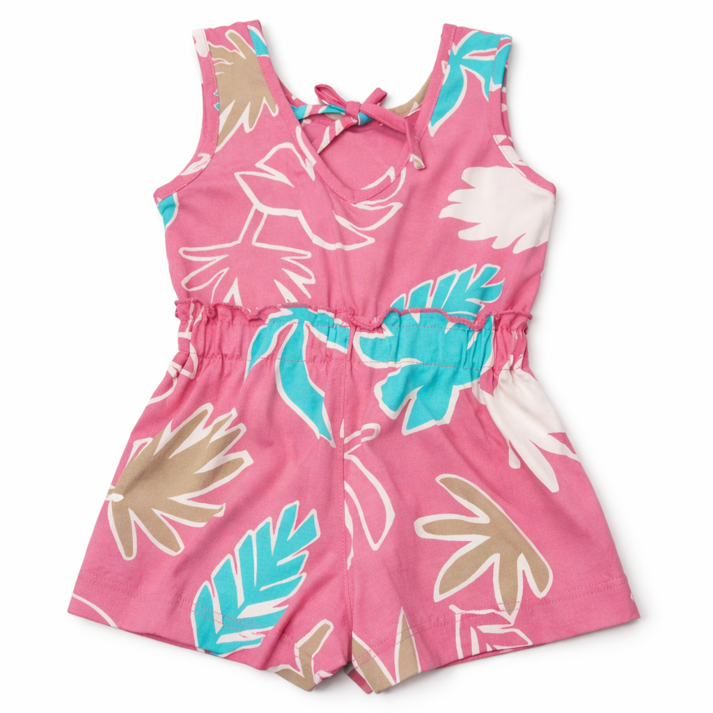 DoreMe Floral Print Baby Girls Jumpsuit - Pink - Cutypi