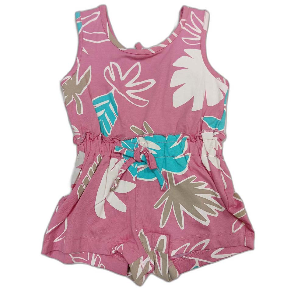 Floral Print Baby Girls Jumpsuit - Pink