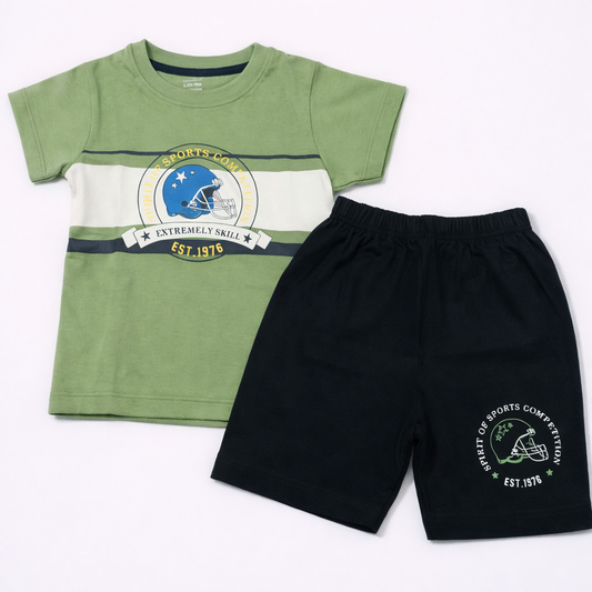 Cucumber Sports Kids Summer Set – Graphic Tee & Shorts  - Cutypi