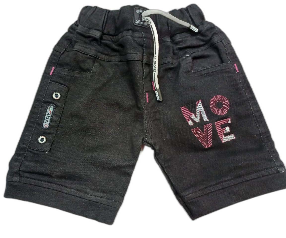 Boys Printed T-Shirt and Denim Shorts Set - Purple