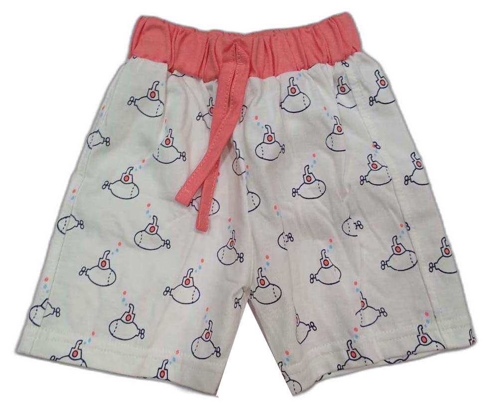 Cotton Half Sleeves Ship Adventure Printed T-Shir & Shorts Set - Pink