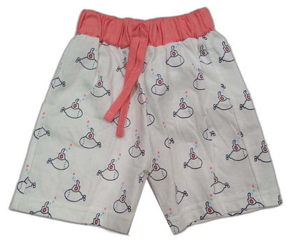 Cotton Half Sleeves Ship Adventure Printed T-Shir & Shorts Set - Pink