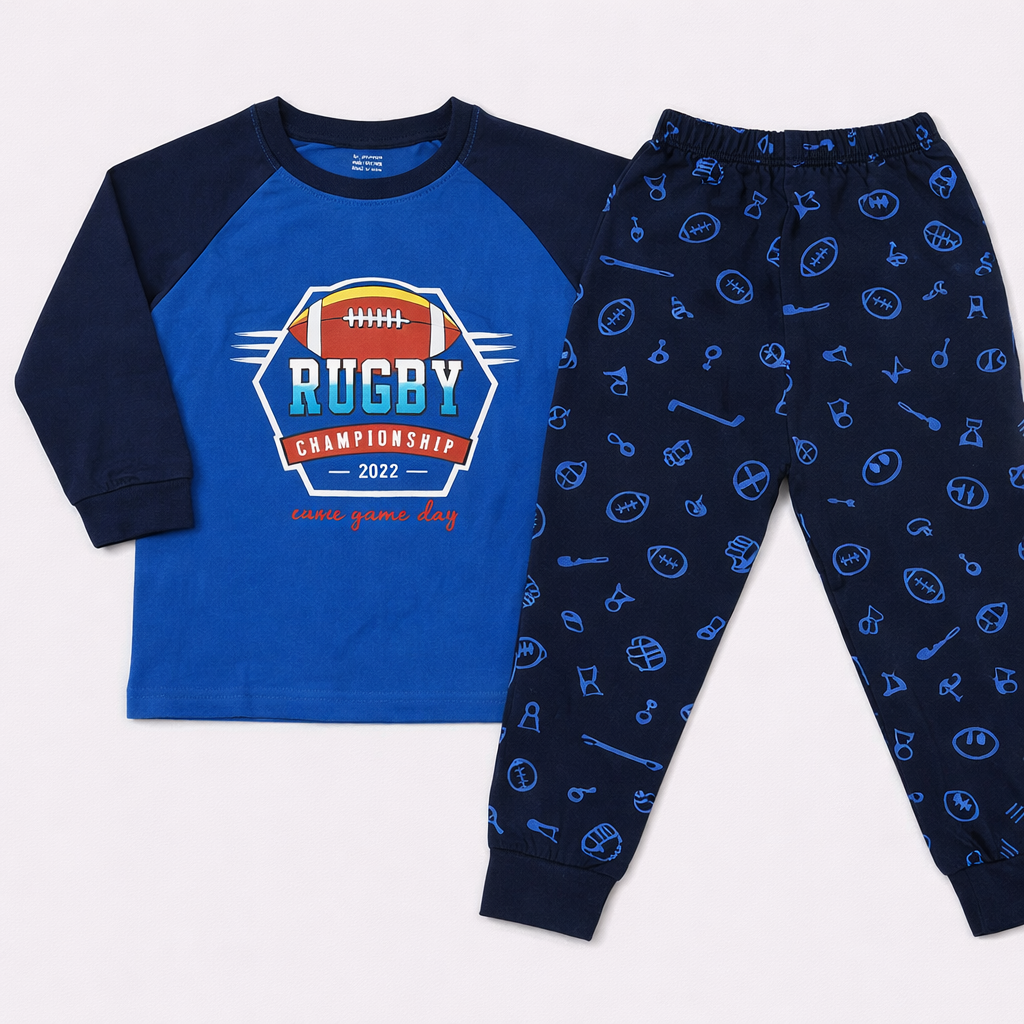 Cucumber Kids Rugby Championship Blue Tracksuit Set  - Cutypi