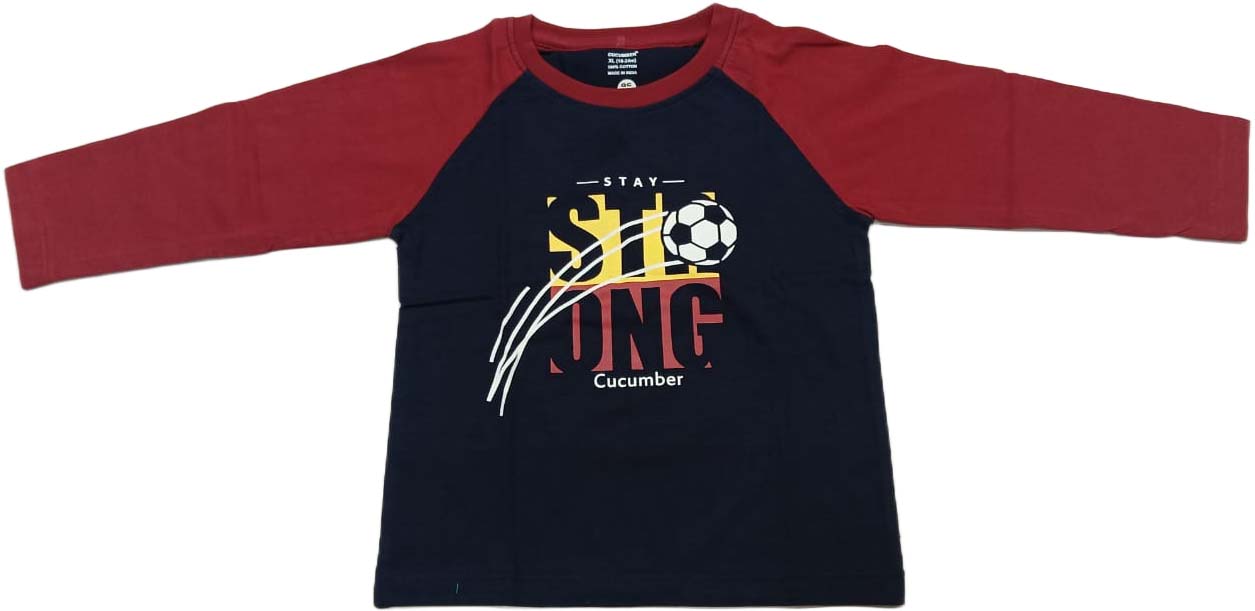 Cucumber Boys Full sleeves Multicolor T-Shirt with Joggers - Blue