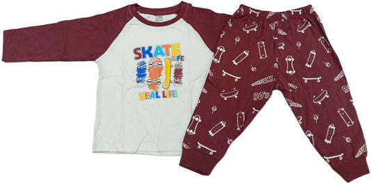 Cucumber Boys Full sleeves Multicolor T-Shirt with Joggers - White