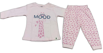 CUCUMBER Girl Sinker Full Sleeves Suit with Adorable Print - Pink