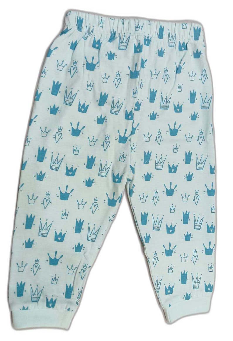 CUCUMBER Girl Sinker Full Sleeves Suit with Adorable Print - Sky Blue