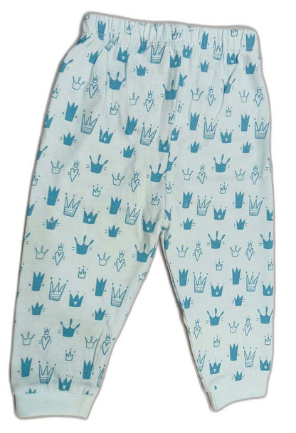 CUCUMBER Girl Sinker Full Sleeves Suit with Adorable Print - Sky Blue