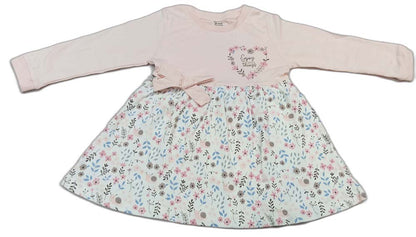 Cucumber Girls Full Sleeves Printed Frock - Pink